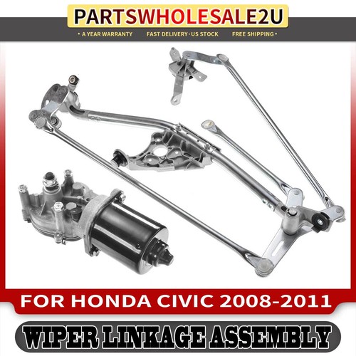 Front Side Windshield Wiper Linkage Assembly with Motor for