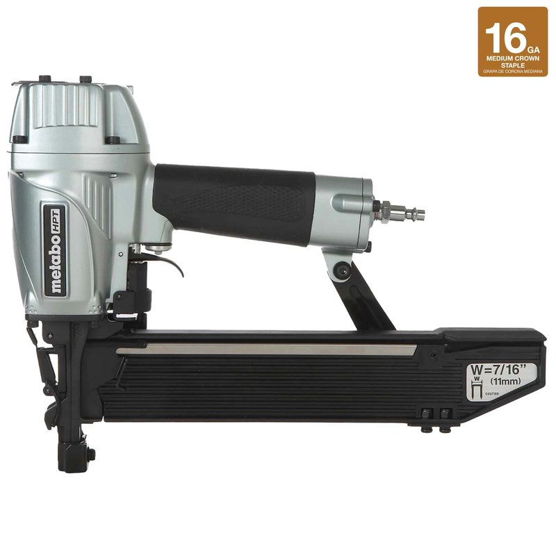 Pneumatic Stapler Medium Crown Construction Home Tool 16-Gauge 7/16-in