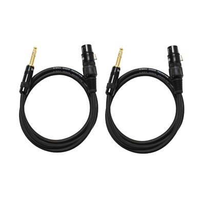 Audio2000's C06006P2 6Ft 1/4'' TRS to XLR Female Cable (2 Pack)