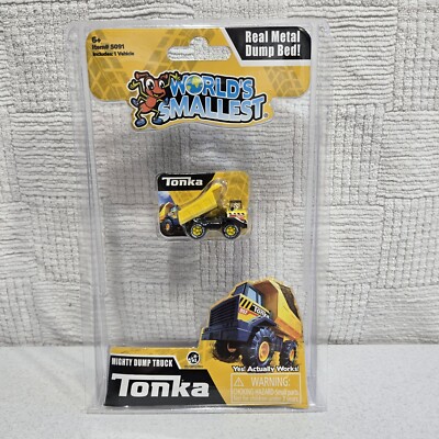 World's Smallest Mini TONKA Mighty Dump Truck Miniature Micro Toy Metal Dump Bed