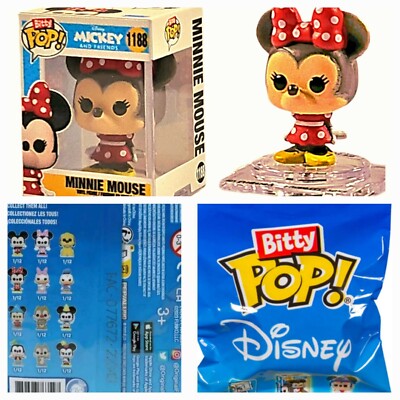 ''DISNEY'' Bitty POP Funco ''MINNIE MOUSE'' Mini Figure Blind Bag Single Pack (Open)