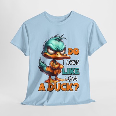 Funny Duck ''Do I Look Like I Give A Duck?'' - Premium Heavy Cotton T-Shirt 