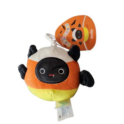Squishmallow Emily Halloween Clip 3.5'' Bat Candy Corn Costume Plush 2022