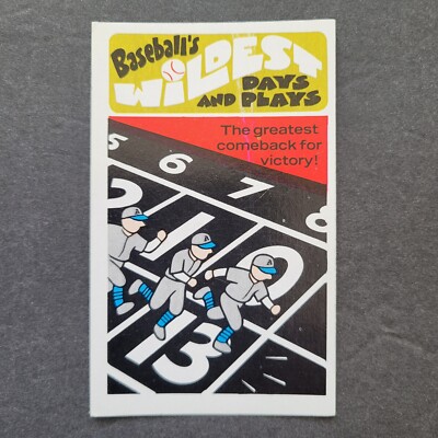 BASEBALL'S WILDEST DAYS and PLAYS Cards Your Pick 1973 Fleer Ex to Ex-Mt Tall