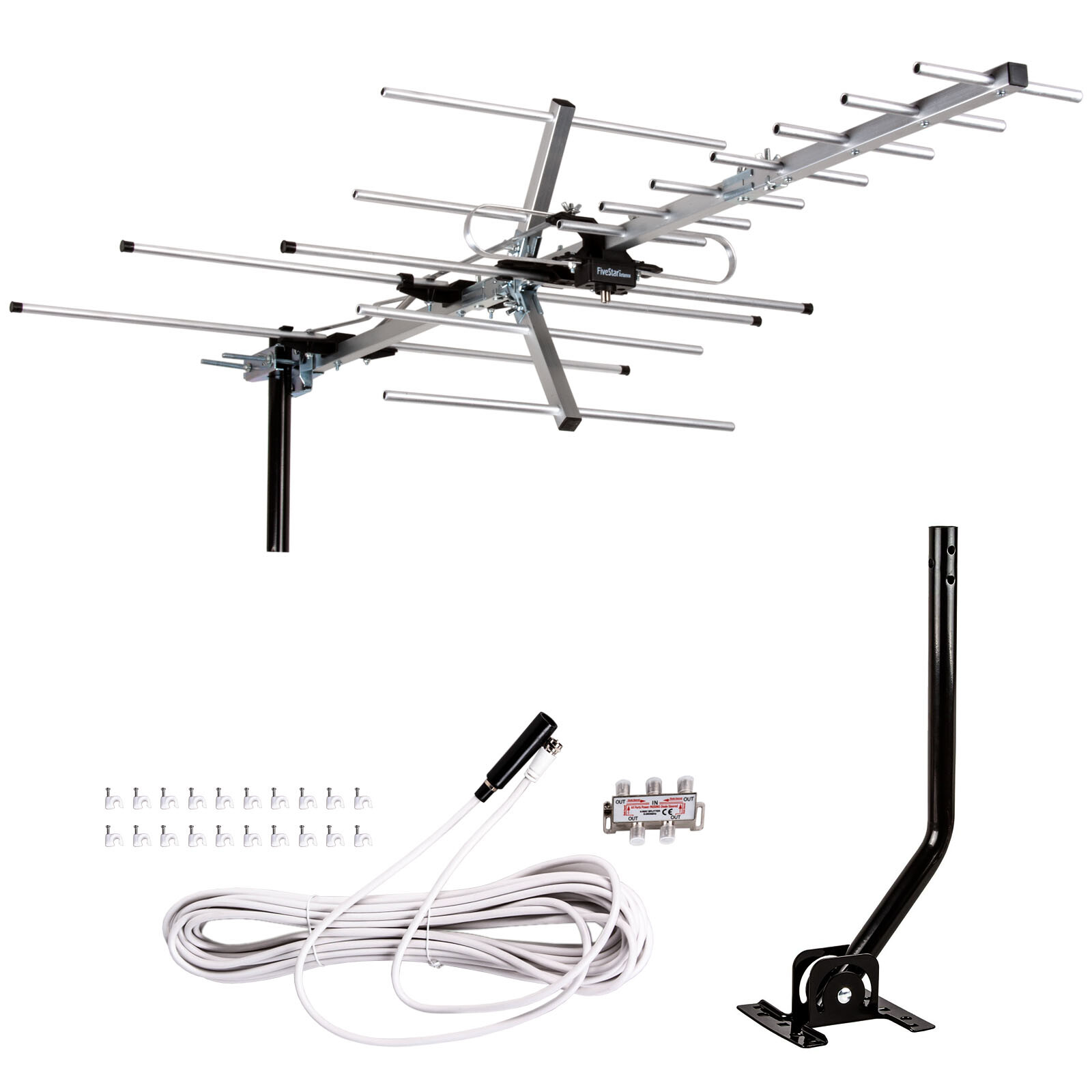 HDTV Yagi Outdoor Antenna Amplified Digital VHF UHF Strong Reception