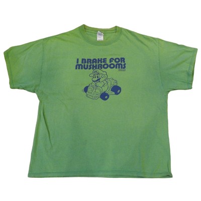 Vintage 2004 Nintendo Super Mario Kart I Brake For Mushrooms Adult XL T-Shirt Gr