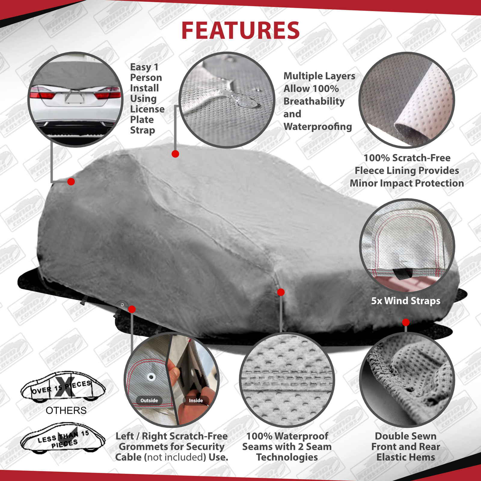 WATERPROOF CAR COVER GREY FOR 2003 2004 2005 2006 2007 2008 Nissan 350Z