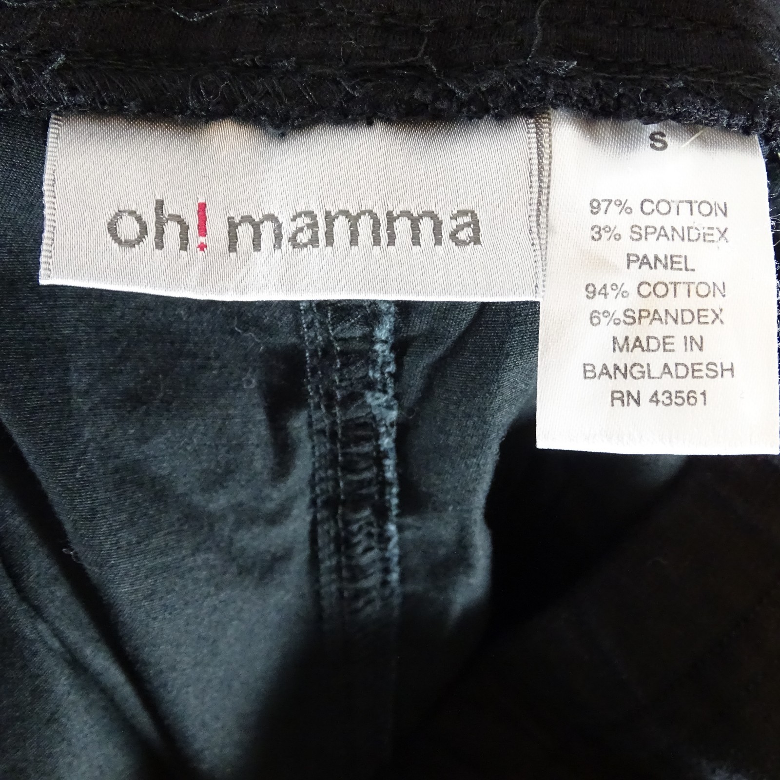 Oh Mama Maternity Capri Pants Women Size S Black Pull-on Cotton Stretch