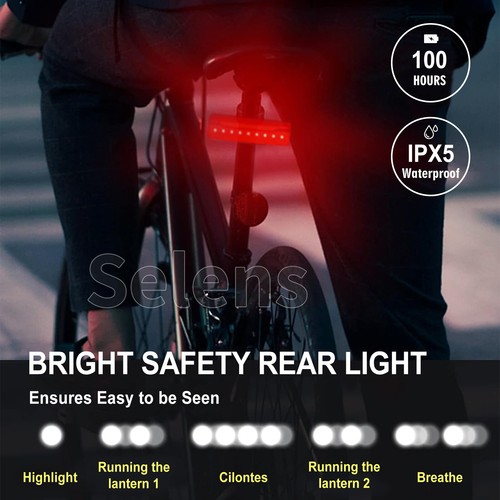 10000mAh LED Bicycle Bike Lights Rechargeable Cycling Front Rear Tail Lamp Set