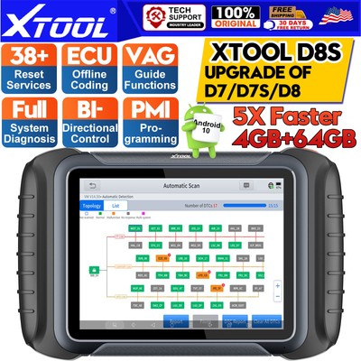 2024 XTOOL D8S Auto Bidirectional Car Diagnostic Scanner Coding Tool Topology