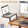 ART-GIFTREE Desk Extender, 15-inch Clamp-On Desk Shelf, Height-Adjustable Desktop Shelf Organizer for Monitors Office and Gaming Accessories, Arm Support Table Extension, 44lbs Heavy Duty, Darkbrown