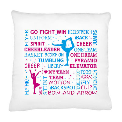 Kissen Bezug Weiß Cheerleader Cheerleading bedruckt Geschenk Geburtstag