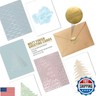 easykart labels 120 Silver Foil Holiday Cards with Kraft Envelopes – 6 Assorted Designs featuring Christmas and Holiday Theme Bulk Greeting and New Years Cards - 4.25”x5.75”