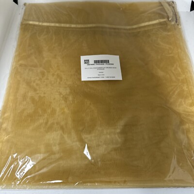 Gold Drawstring Organza Gift Party Bags 12'' x 14'' Paper Mart Party QTY 150 Total