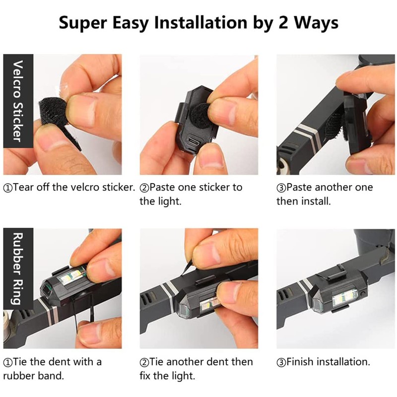 6&times; LED 7Colors Aircraft Strobe Lights MTB Taillight Anti-collision Warning Light