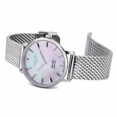 Pre-owned Roamer 989847 41 10 05 Women's Valais Diamond Set Wristwatch In Black/white