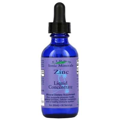 2 X Eidon Mineral Supplements, Ionic Minerals, Zinc, Liquid Concentrate, 2 oz (6