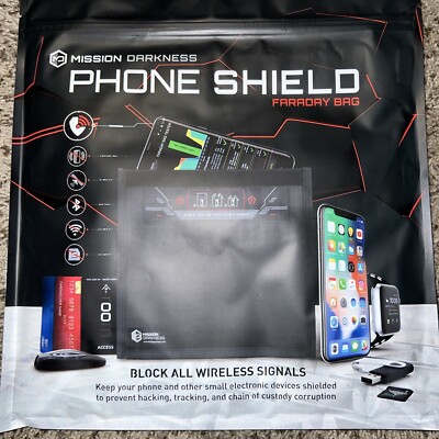 Mission Darkness Phone Shield Faraday Bag - Anti-Hacking/Tracking RF Blocking