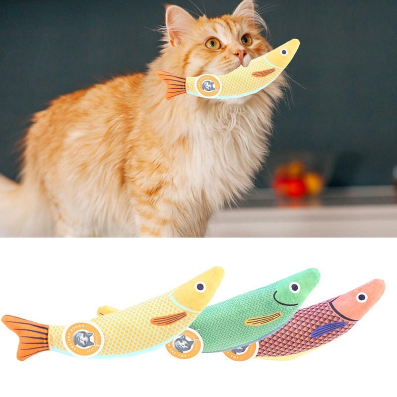 Fish-shaped Catnip Toys Plush Fabric Cat Chew Toy