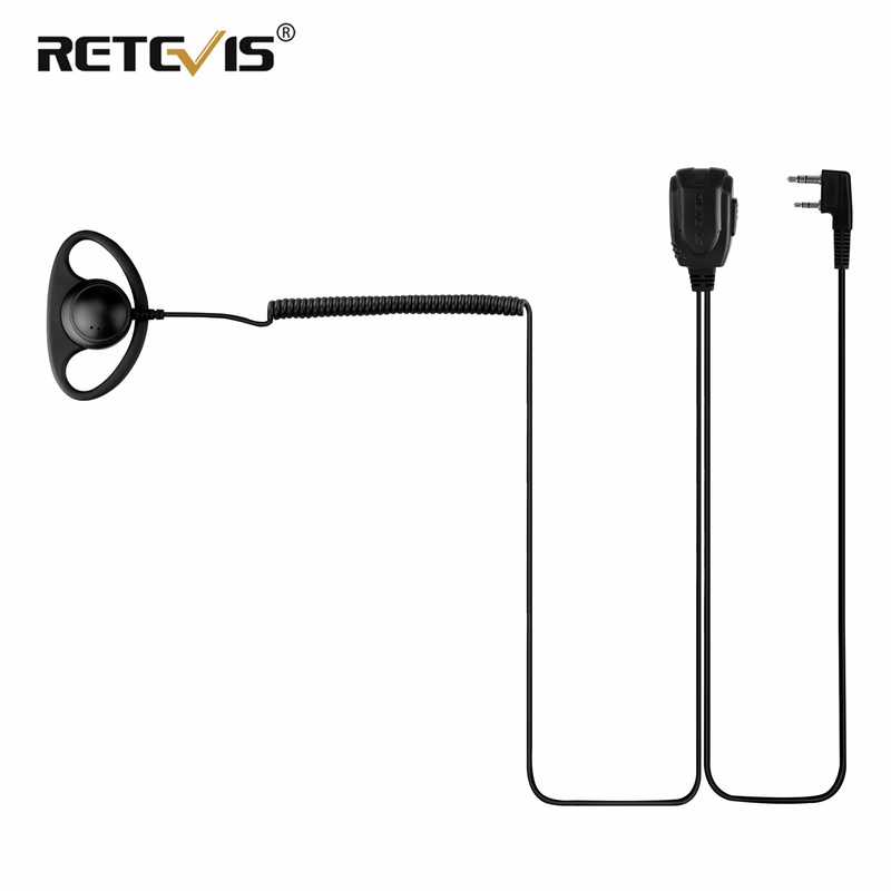 EEK015 Walkie Talkie Headset D-shape Coil Design Two Way Radio Earphone PTT Mic