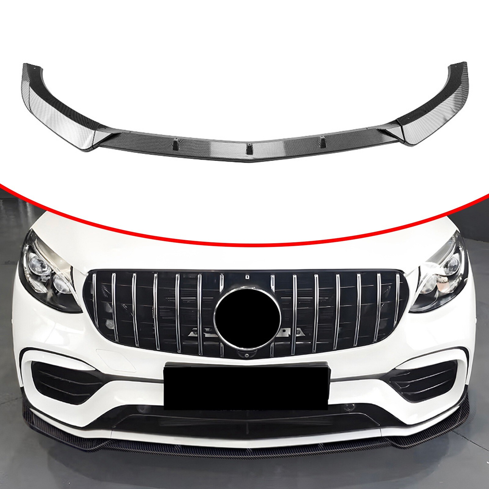 For Benz GLC X253 2016-2019 GLC63 AMG Front Bumper Spoiler Lip Kit