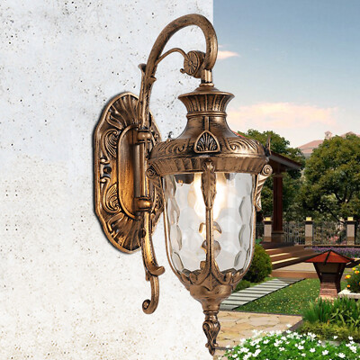 Retro Wall Mount Light Fixture Exterior Lantern Sconce Porch Garden Outdoor Lamp