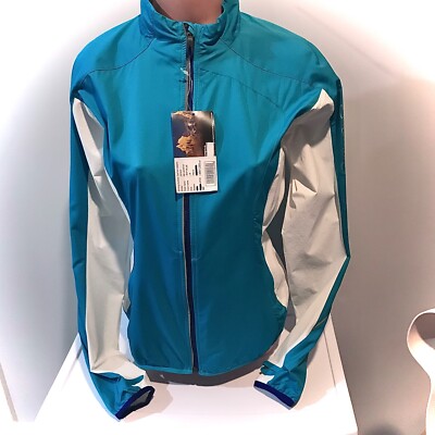 NWT New Women's Salomon XR Running Track Jacket M Medium Bay Blue Clima Wind