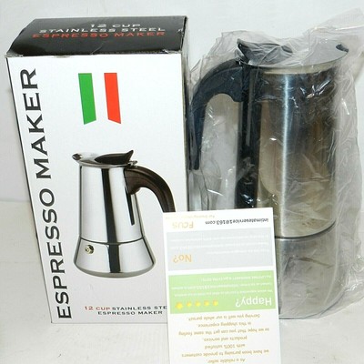 Fcus Espresso Maker  Stainless Steel 12 Cup