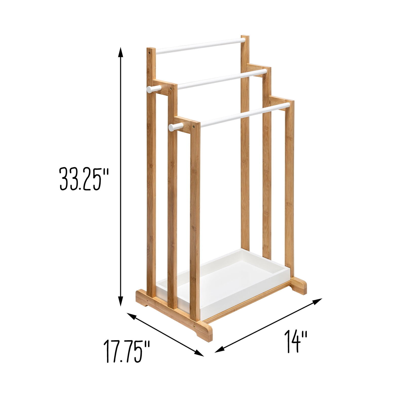 Bamboo 3-Tier Freestanding Towel Rack Towel Shelf Organizer for Home Bathroom US