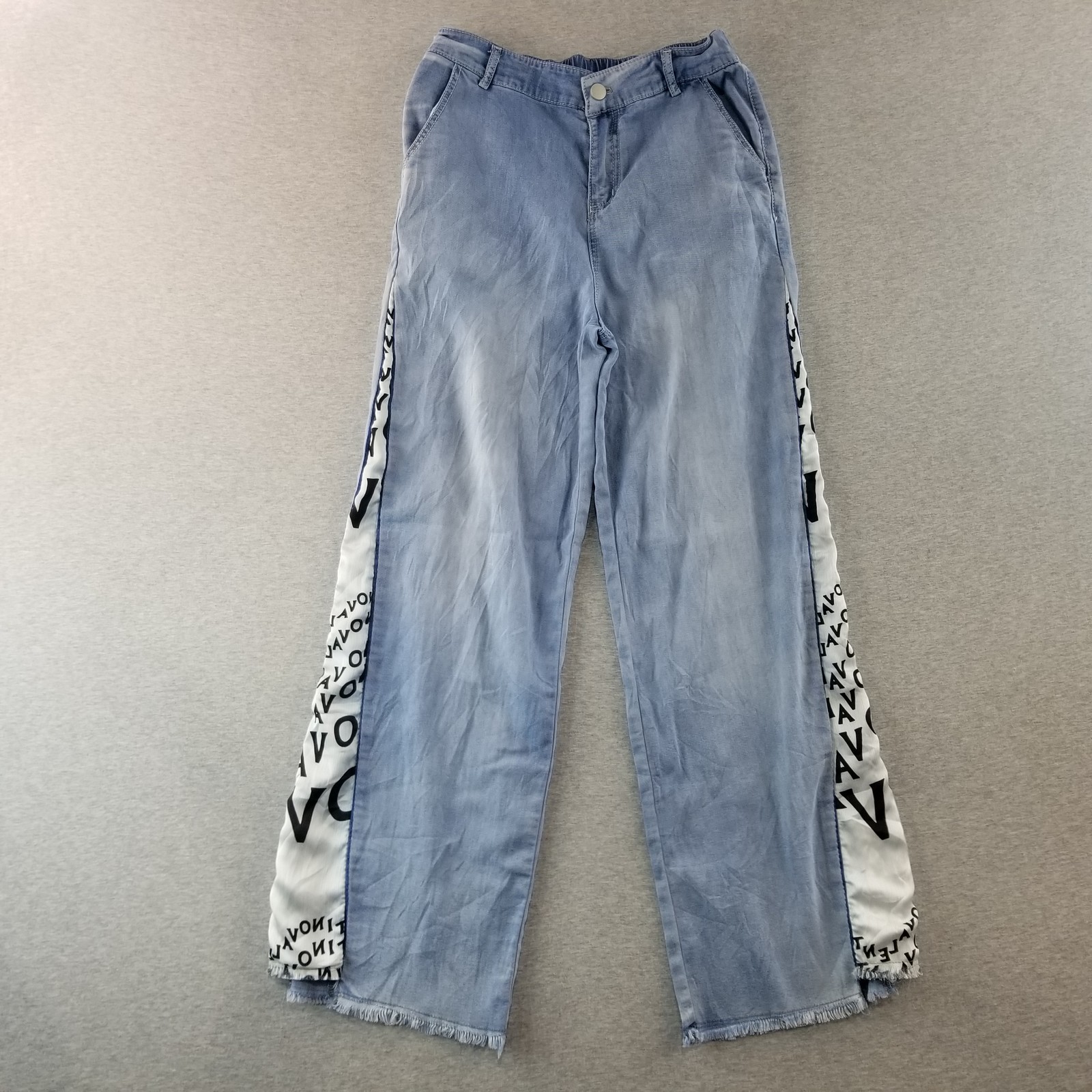 Unbranded Jeans Womens Sz 27 Stretch Band Waist Cute Material LightWash Normcore