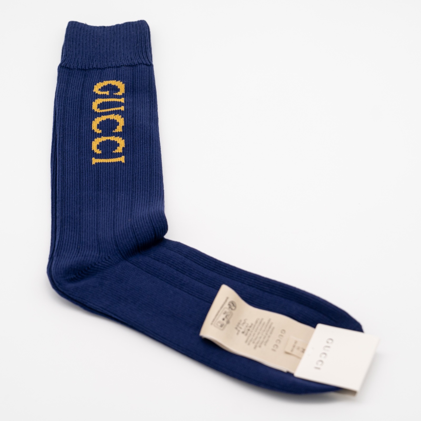 GUCCI GGロゴ ソックス Mサイズ size M Gucci GG Logo Cotton Blend Long Socks Navy Blue