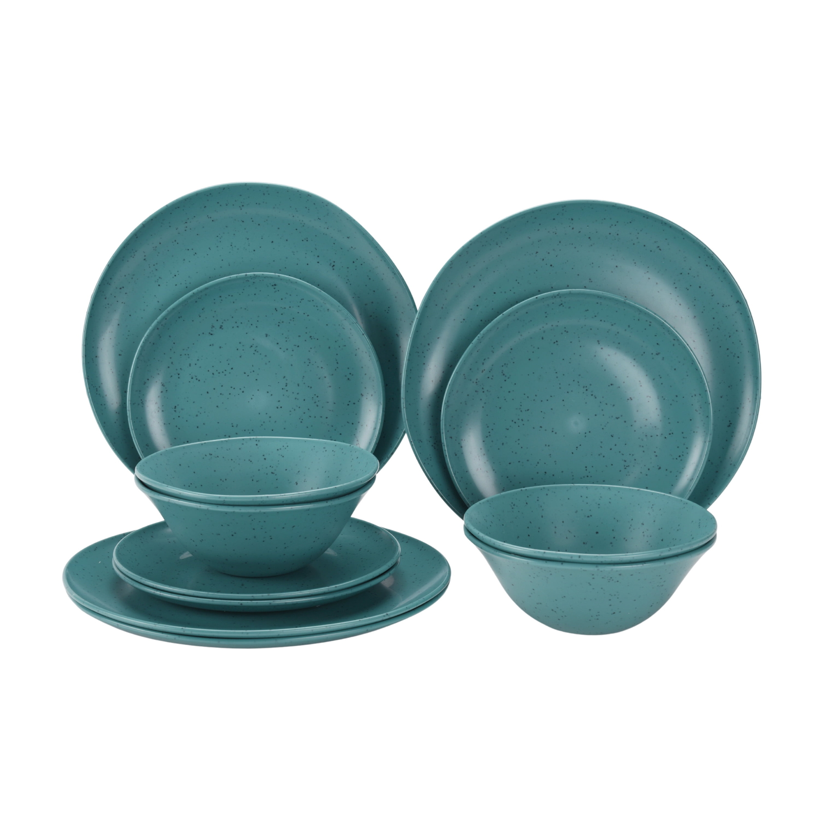 12-Piece Eco-Friendly Dinnerware Set, Black