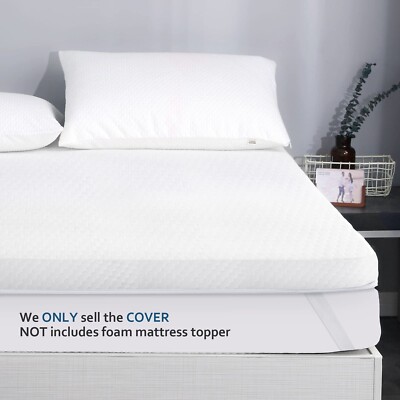 Moonsea Mattress Topper Cover (Cover Only) Twin Size, 3-4 Inch Zippered Visco...