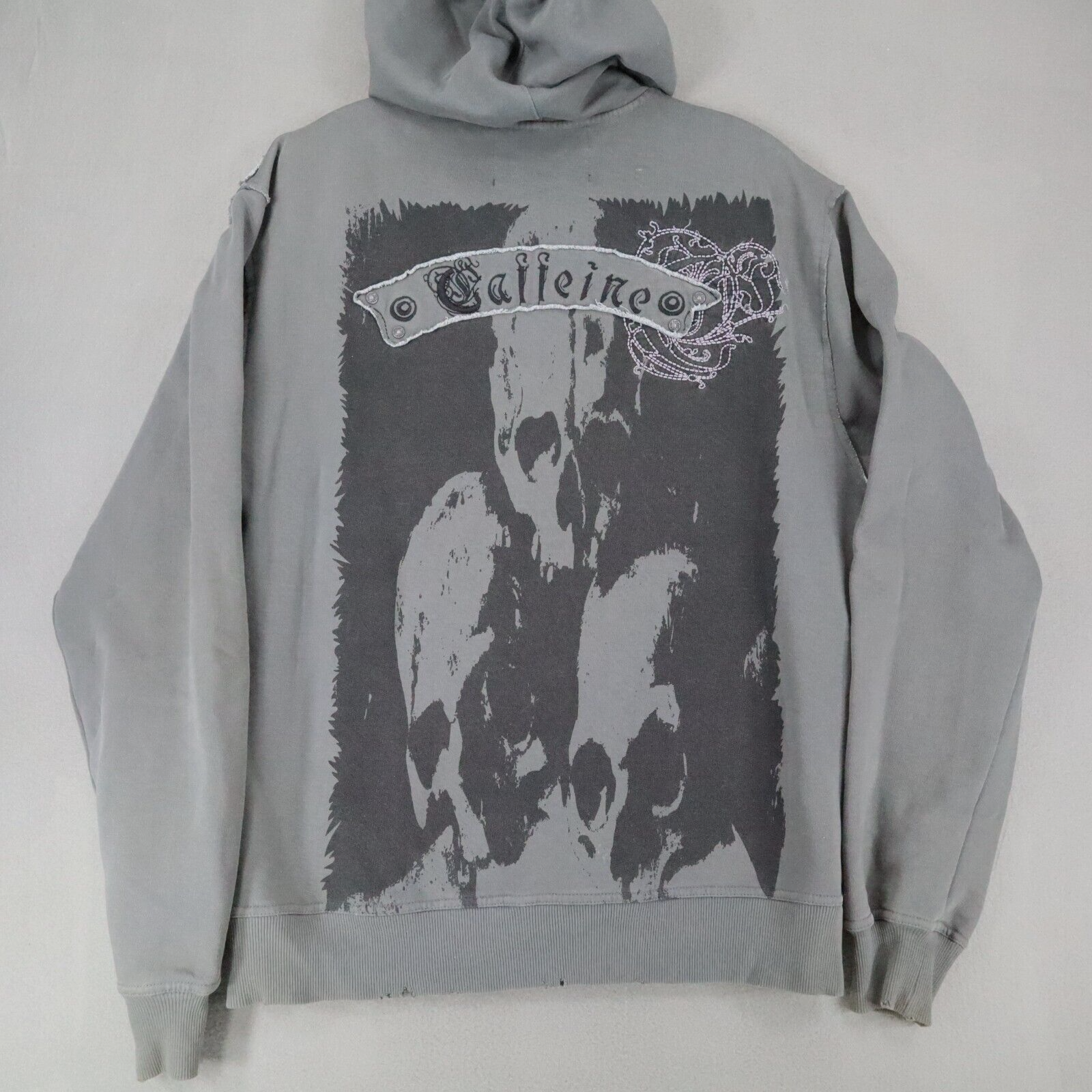 Vintage Caffeine Original NYC Full Zip Hoodie Sz L Rave Y2K 2000s