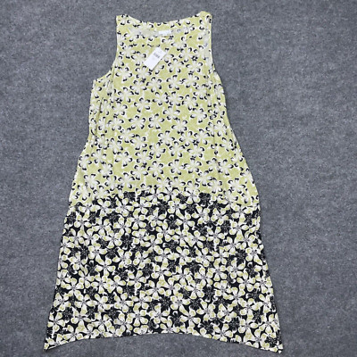 J.JILL Dress Womens Size MT SNAP PEA Aline Sleeveless Pockets