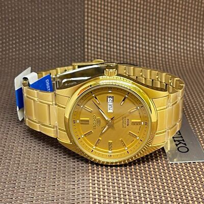 Pre-owned Seiko 5 Snkn96j1 Automatic Gold Tone Made In Japan Analog Men's Casual Watch