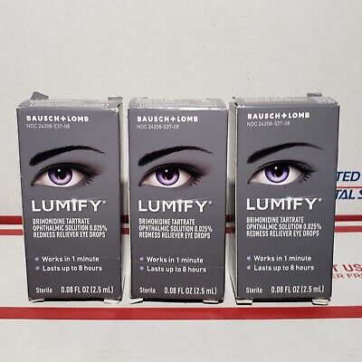 3-Pack - Lumify Redness Reliever Eye Drops 0.08 oz (2.5ml) each - EXP 12/2024+