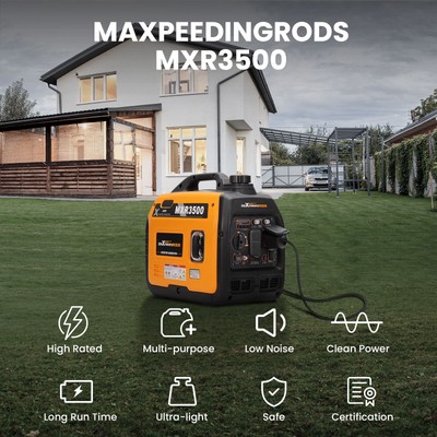 MXR3500 3500 Watt Portable Gasoline Inverter Generator Low Noise Parallel Ready