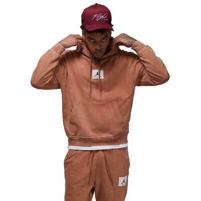 Jordan Flight Fleece DR3087-215 Mineral Clay Men's Washed Pullover Hoodie