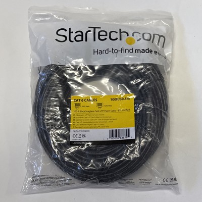 StarTech.com 100ft CAT6 Ethernet Cable - Black Snagless Gigabit - 100W PoE UTP
