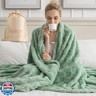 Sage Green 300GSM Fluffy XL Throw Blanket Soft Fleece Bed and Couch Blankets for Bedroom, Farmhouse, and Aesthetic Room Decor 50×70