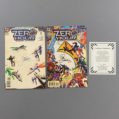 ZERO HOUR 1 & 2 SIGNED BY DAN JURGENS (1994, DC COMICS)
