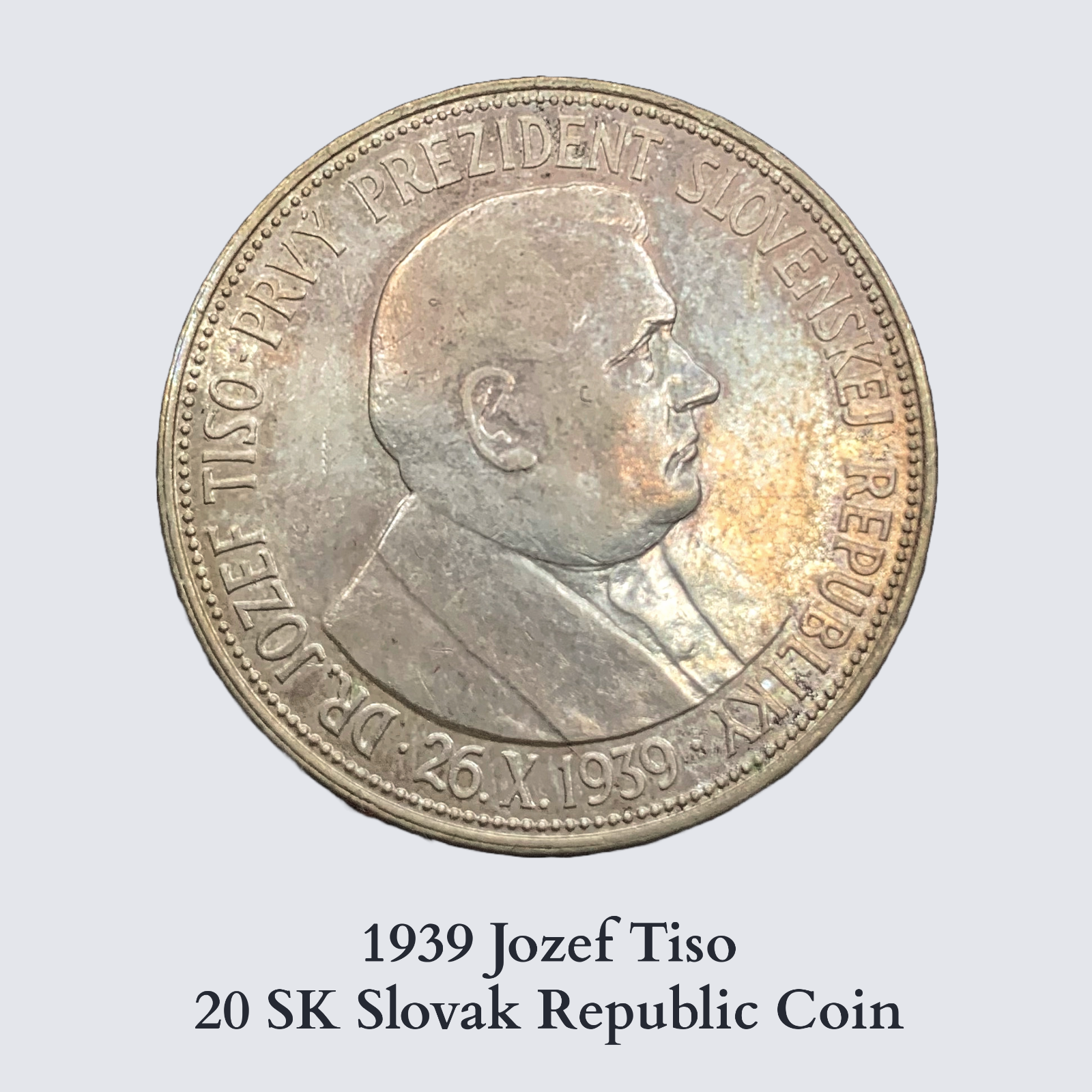 1939 Jozef Tiso-20 SK Slovak Republic Coin #3