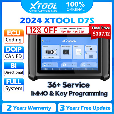 XTOOL D7S Auto Bidirectional Full System Car Diagnostic Scanner K=Y Coding TOOL