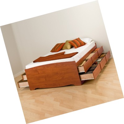 Tall Queen Captain S Platform Storage Bed With 12 Drawers Queen