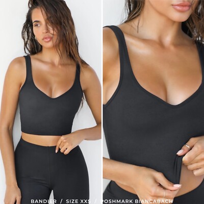 NWT BANDIER Tempo Crop Top Sports Bra Size XXS Orig $78