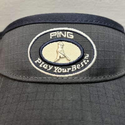 Take it Easy- Play your Best Ping Black Golf Hat Visor adjustable size Strap