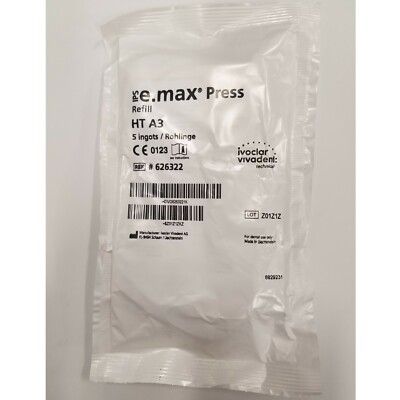 *5-Pieces* Ivoclar Vivadent IPS e.max Press Ingots HT A3 Refill 626322