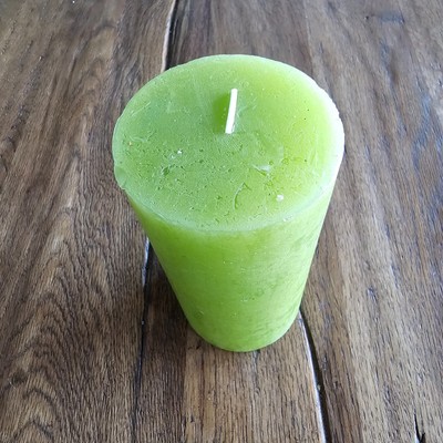 Kerze Rustik Stumpenkerze 1x Safe Grün Candle Abbrandstopp ca. 55 St. 150x75 mm