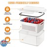 5-Pack Fruit Storage Containers for Fridge with Removable Colanders, 4 in 1 Produce Storage Containers with Lids, Leakproof Fridge Organizer Bins for Salad Berry Lettuce Vegetables Meat Keeper Fresh